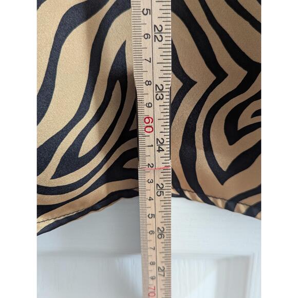Joan Leslie Women's Blouse 10 Zebra Print Satin Button Up Workwear Vintage Style - Picture 9 of 15